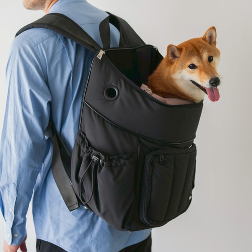 FuFu フワモコリュックキャリー Lサイズ ブラック ペット服