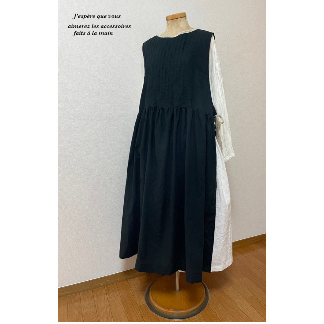 エプロンワンピース｜コットンリネン｜サイズフリー