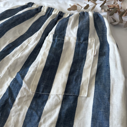 『リネンデニムストライプ』キッズのワイドパンツ 7枚目の画像