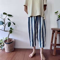 『リネンデニムストライプ』キッズのワイドパンツ 8枚目の画像