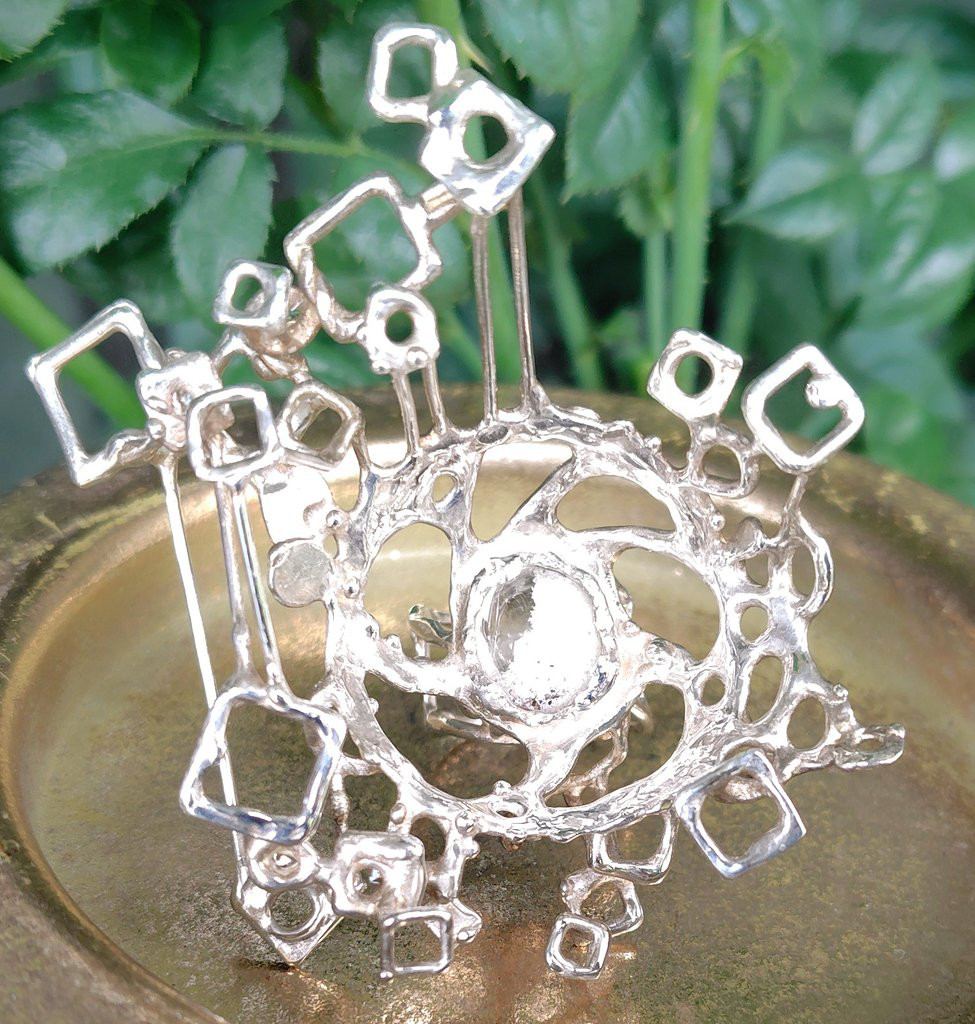 10号・銀・ホワイトガーデンクォーツの指環：《水の中の太陽の思い出》