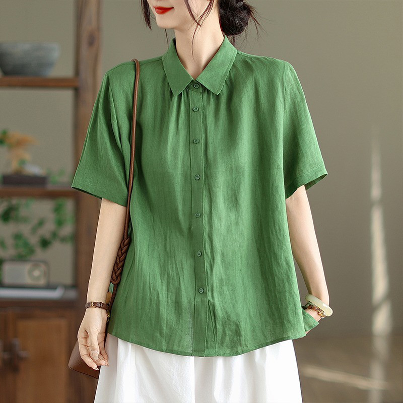 レディース 半袖 ゆったりシャツ