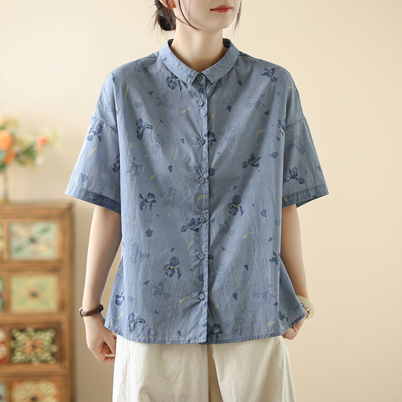 レディース 半袖 花柄 ゆったりトップス