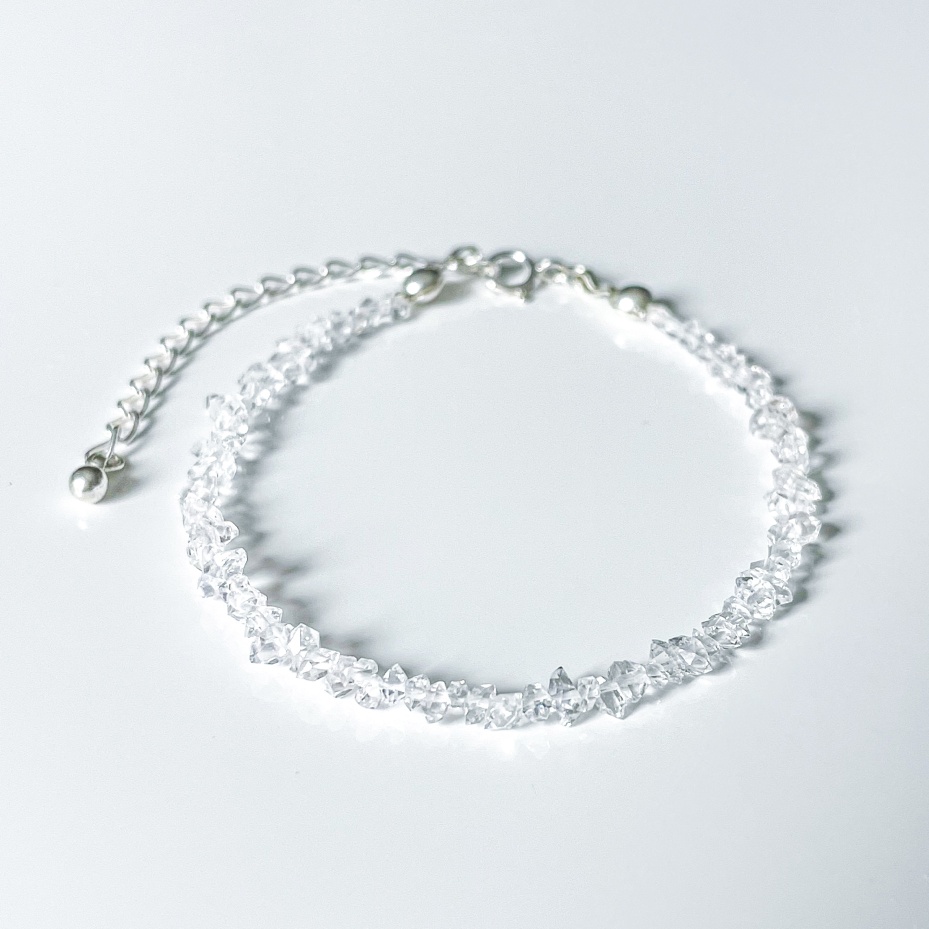 高品質ハーキマーダイヤモンドの一連ブレスレット《 Luce Crystal 》