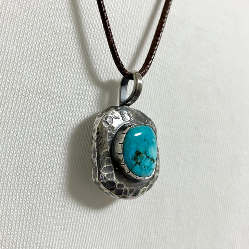 モレンシ　ナチュラル　ターコイズ　シルバー　ネックレス　#インディアンジュエリー モレンシ ナチュラル ターコイズ シルバー ネックレス