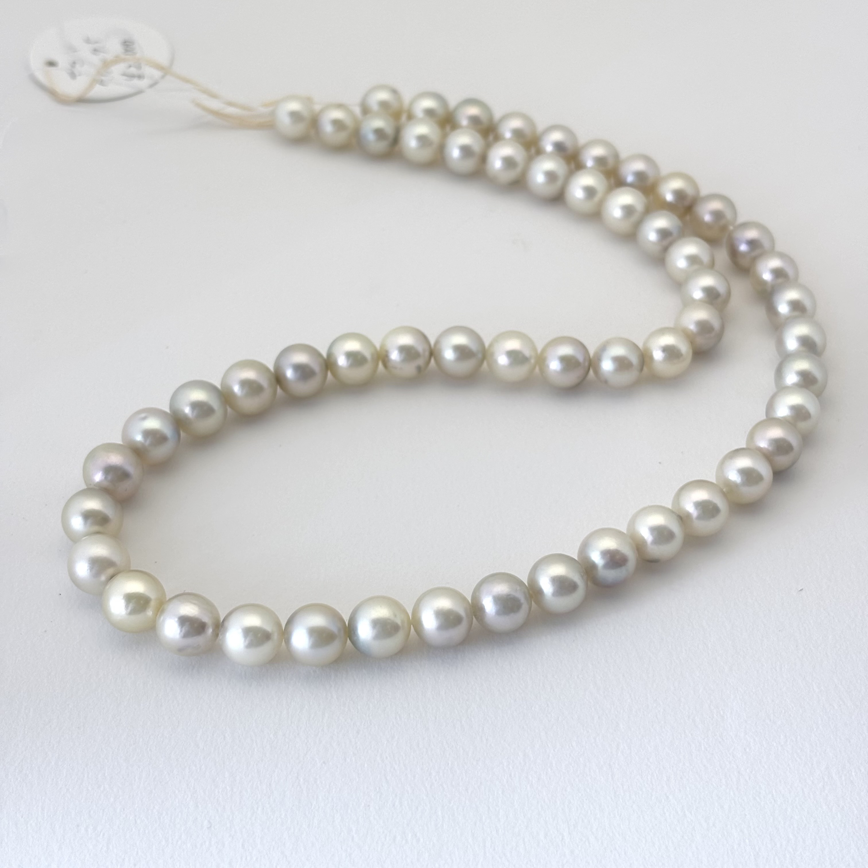 ネックレス用あこや真珠 ナチュラルカラー 連 7.0-7.5mm 約40cm 素材 ハンドメイド 278701RW
