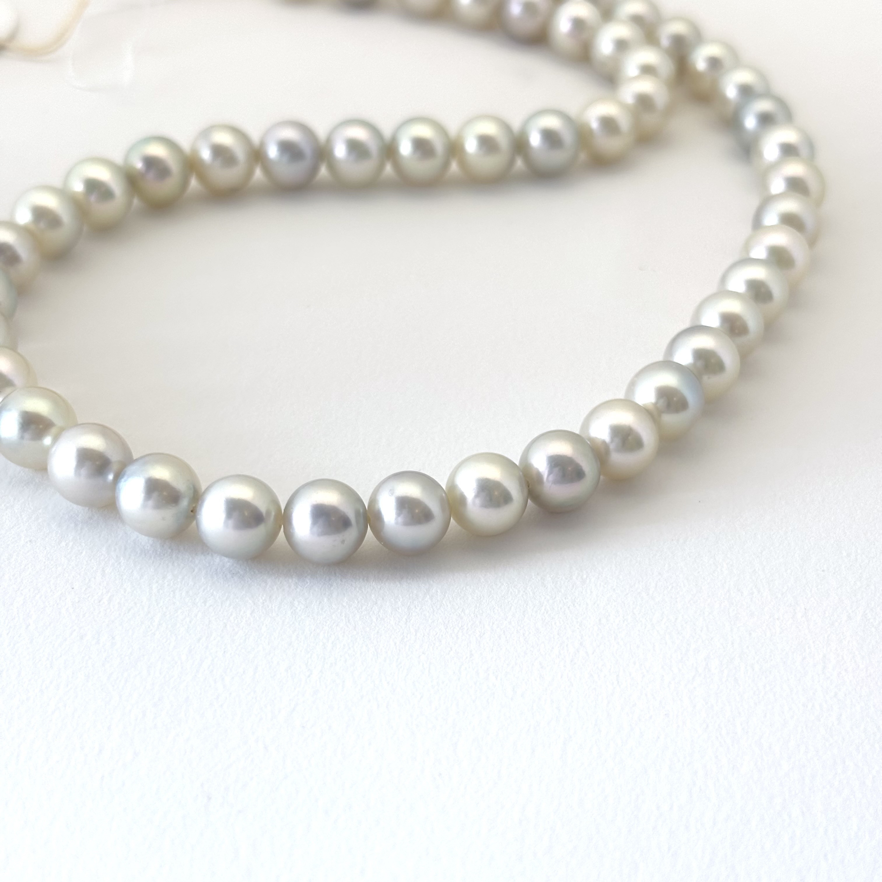 ネックレス用あこや真珠 ナチュラルカラー ブルー 連 7.0mm 約40cm 素材 ハンドメイド 279701RB 19,600円