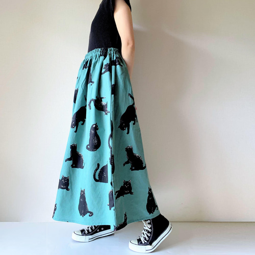 &エルシー 猫パンジースカート 未使用】 &ellecy アンドエルシー 猫