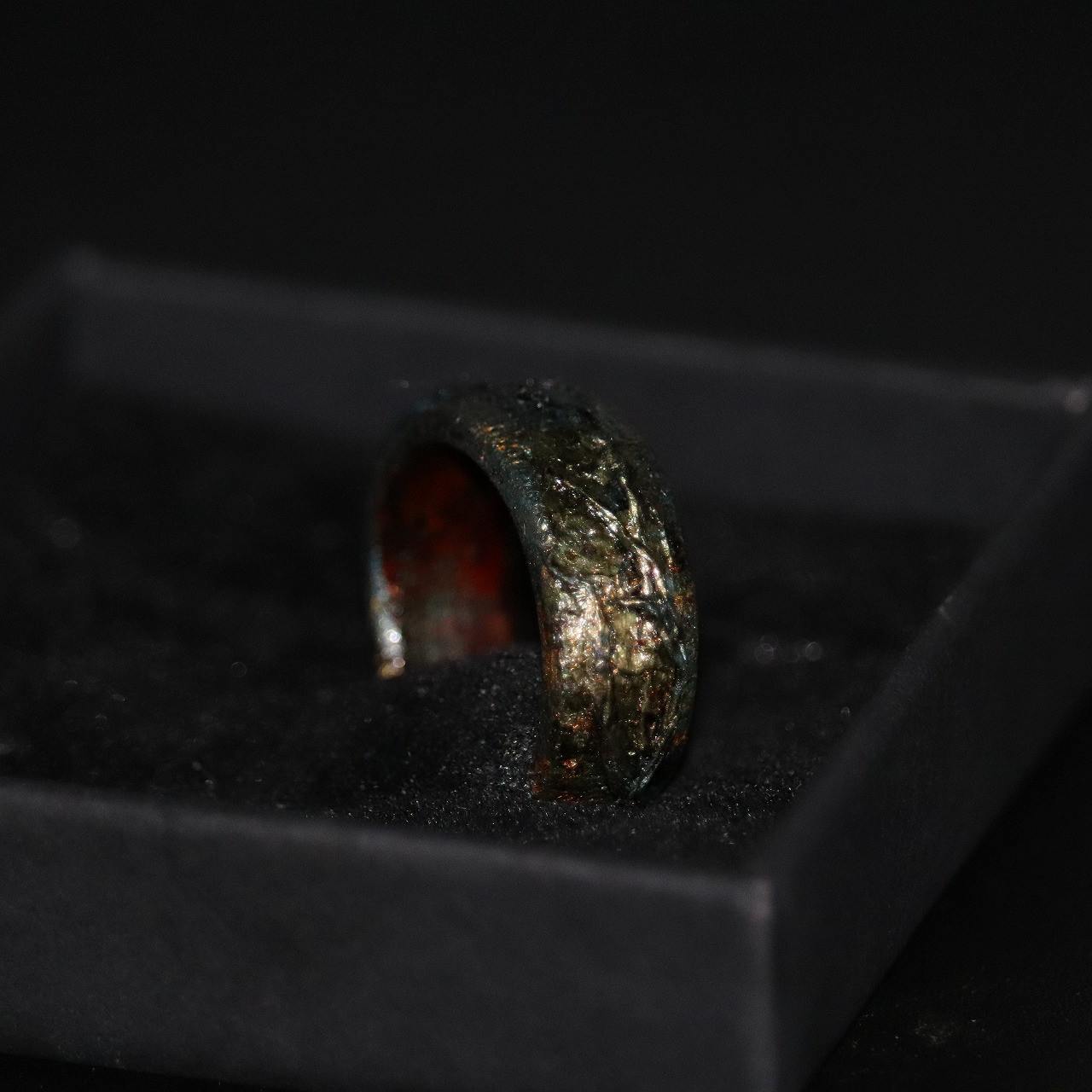 ウッドリング　木の指輪　手漉き和紙　銀箔　うるし　天然　金属アレルギー