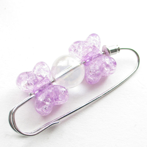 夜景を楽しむクォーツたちは、静けさよりもちょっとした灯を探しています♪<カブトピンブローチ>SB1164 4枚目の画像