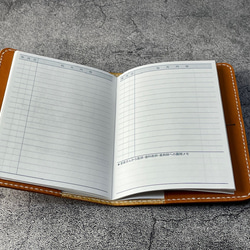 【手縫】おくすり手帳用キャメル本革カバー（カードポケット付） 3枚目の画像