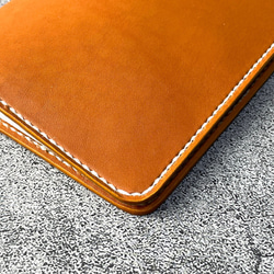 【手縫】おくすり手帳用キャメル本革カバー（カードポケット付） 8枚目の画像