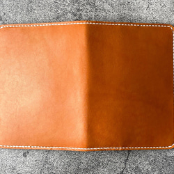 【手縫】おくすり手帳用キャメル本革カバー（カードポケット付） 10枚目の画像