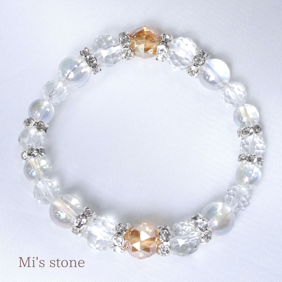 ゴールデンオーラ×オーロラ水晶の天然石ブレスレット 5,538円