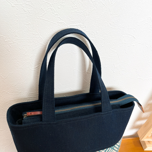 こぎん刺しトートバッグ 手さげ トートバッグ craft_e°ru 通販