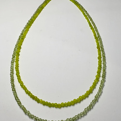 ペリドット＆レモンジェィド 2way ショート＆ロングネックレス 2mm石 サージカルステンレス(316L)金アレに対応 7枚目の画像