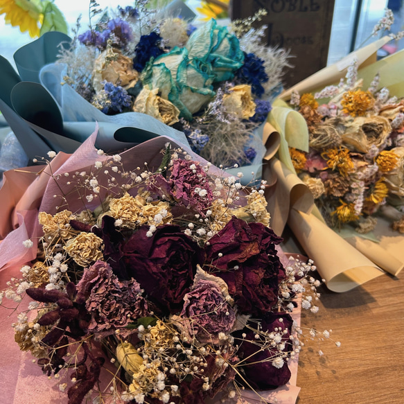 ドライフラワーブーケ】 花束 推し活 韓国風ラッピング ドライフラワー