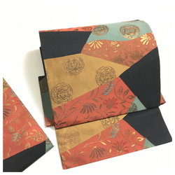 専用　正絹　袋帯　高級呉服　黒　華紋柄　二部式　二重太鼓　作り帯 美品 正絹 袋帯 高級呉服 黒 華紋柄 二部式 二重太鼓 作り帯