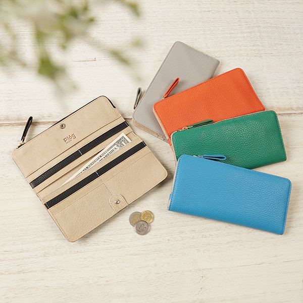 【刻印可】薄くてすっきり＆大容量で収納上手　シュリンク Lファスナー長財布　MJ6046