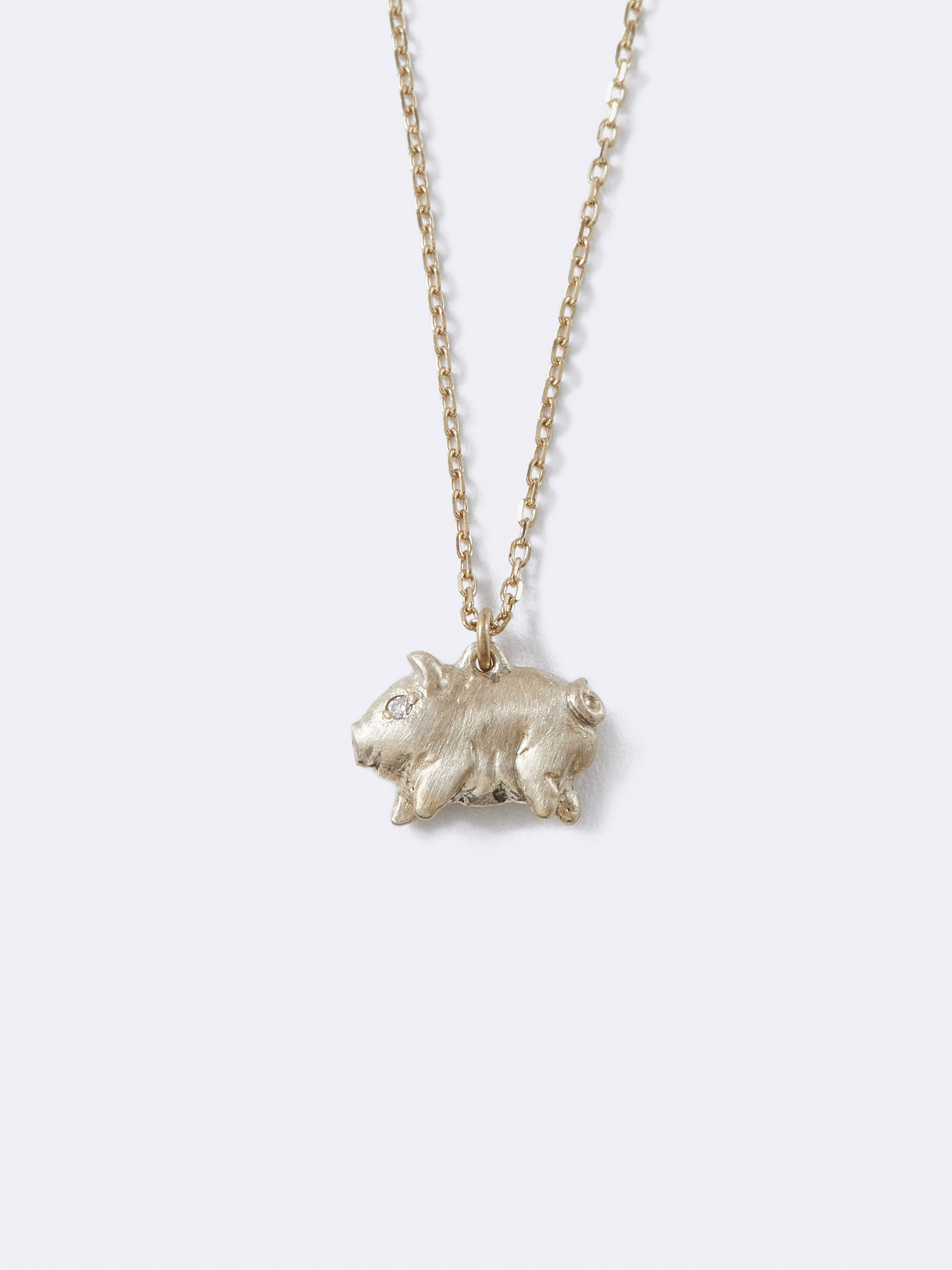 ミニぶたネックレス Silver ラボグロウンダイヤモンド