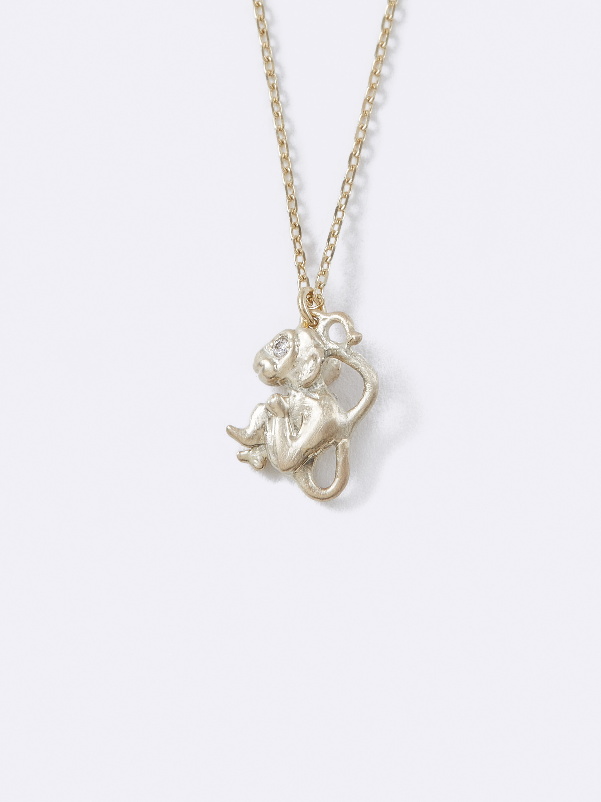 さるネックレス Silver ラボグロウンダイヤモンド