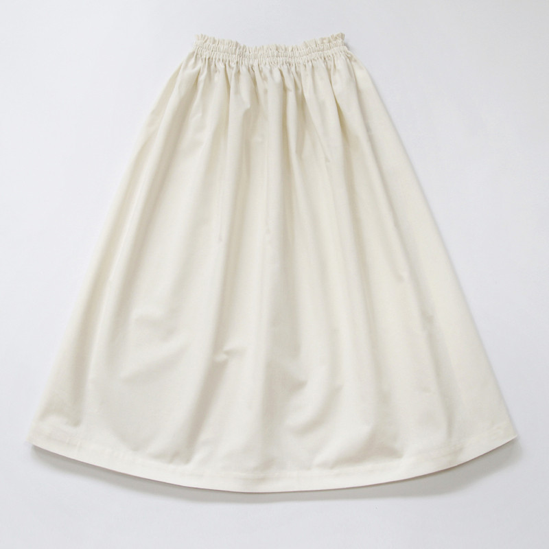 【即納】高品質 ソフトでナチュラルな風合い 西脇産 ダンガリースカート（ アイボリー ）コットン