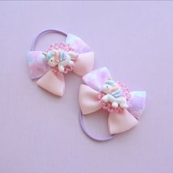 062】クリスマスリボンのヘアゴム☆2個セット ヘアゴム のびこの