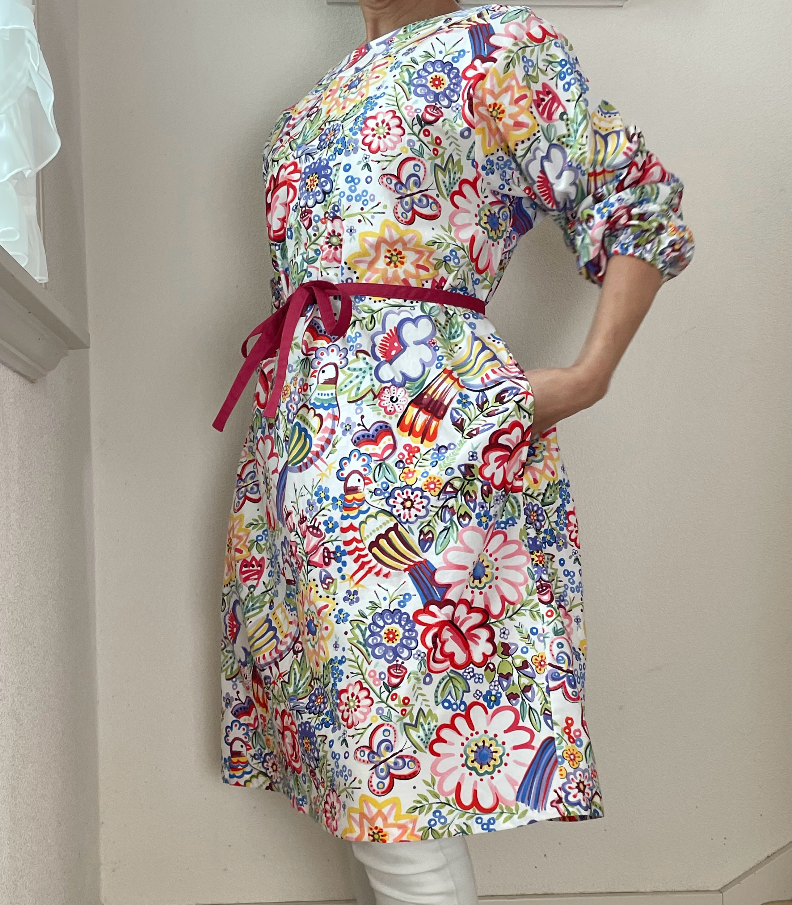 カラフルなプリント割烹着　【⭐️再販‼️ラスト1着】