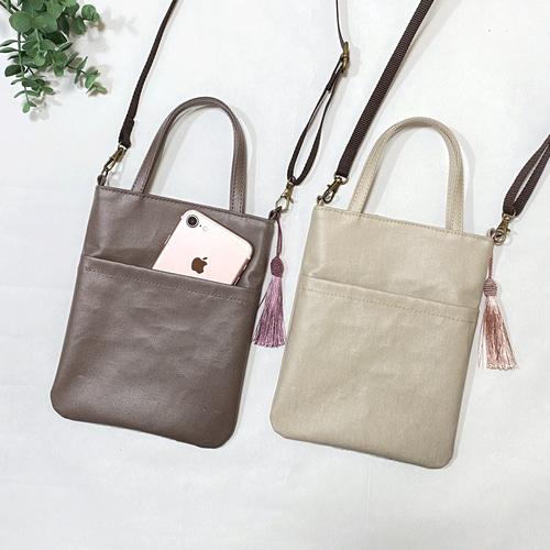 インド刺繍リボン付き 2way スマホショルダー サコッシュ スマホポーチ