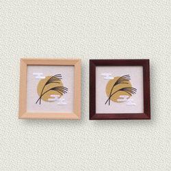 二十四節気飾り「月見」白露　インテリア刺繍額 2枚目の画像