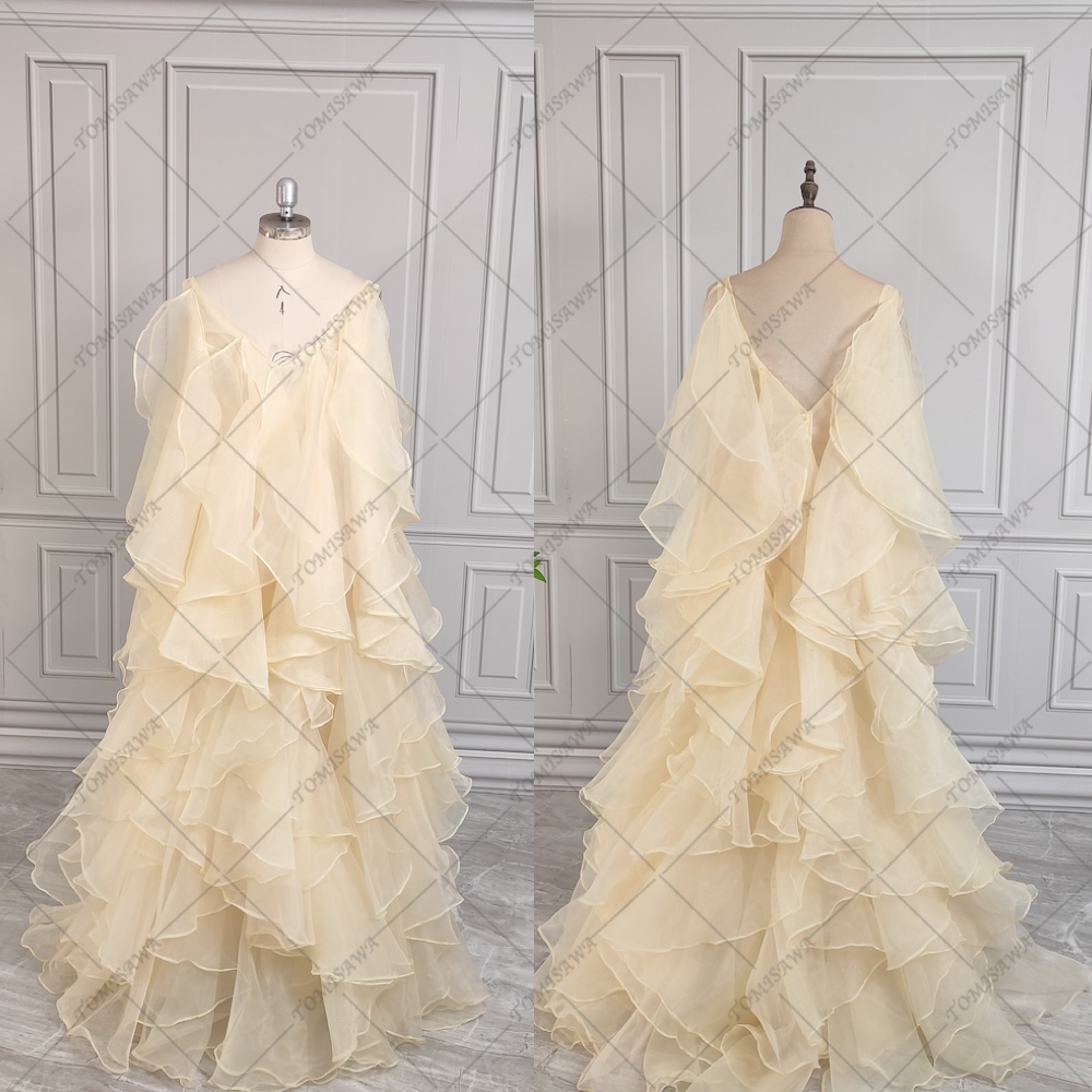 カラードレス 上品 ウェディングドレス 披露宴挙式 前撮りドレス  F927