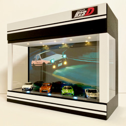 1/18展示可能・3面照明スリットミラー・ディスプレーBOX / 2色