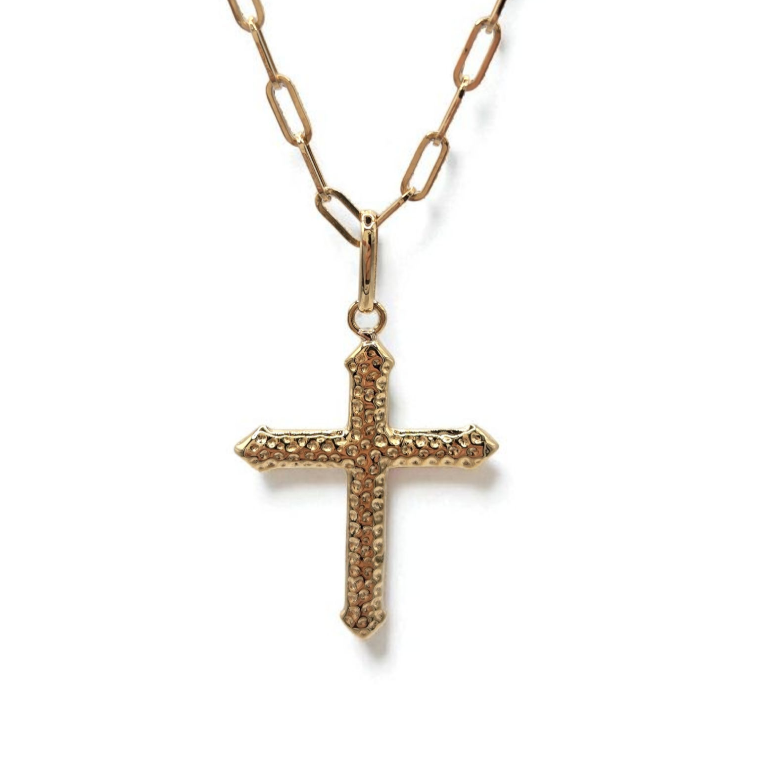 K18　十字架　クロス　ペンダント 裏表デサイン違い