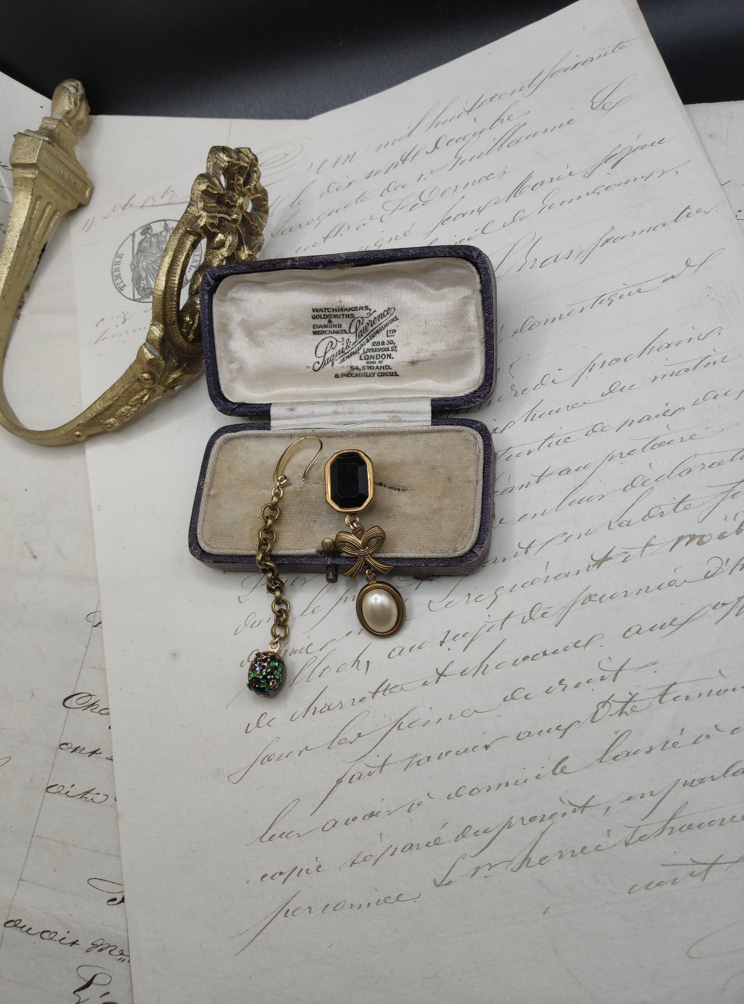 colorful cabochon ピアス