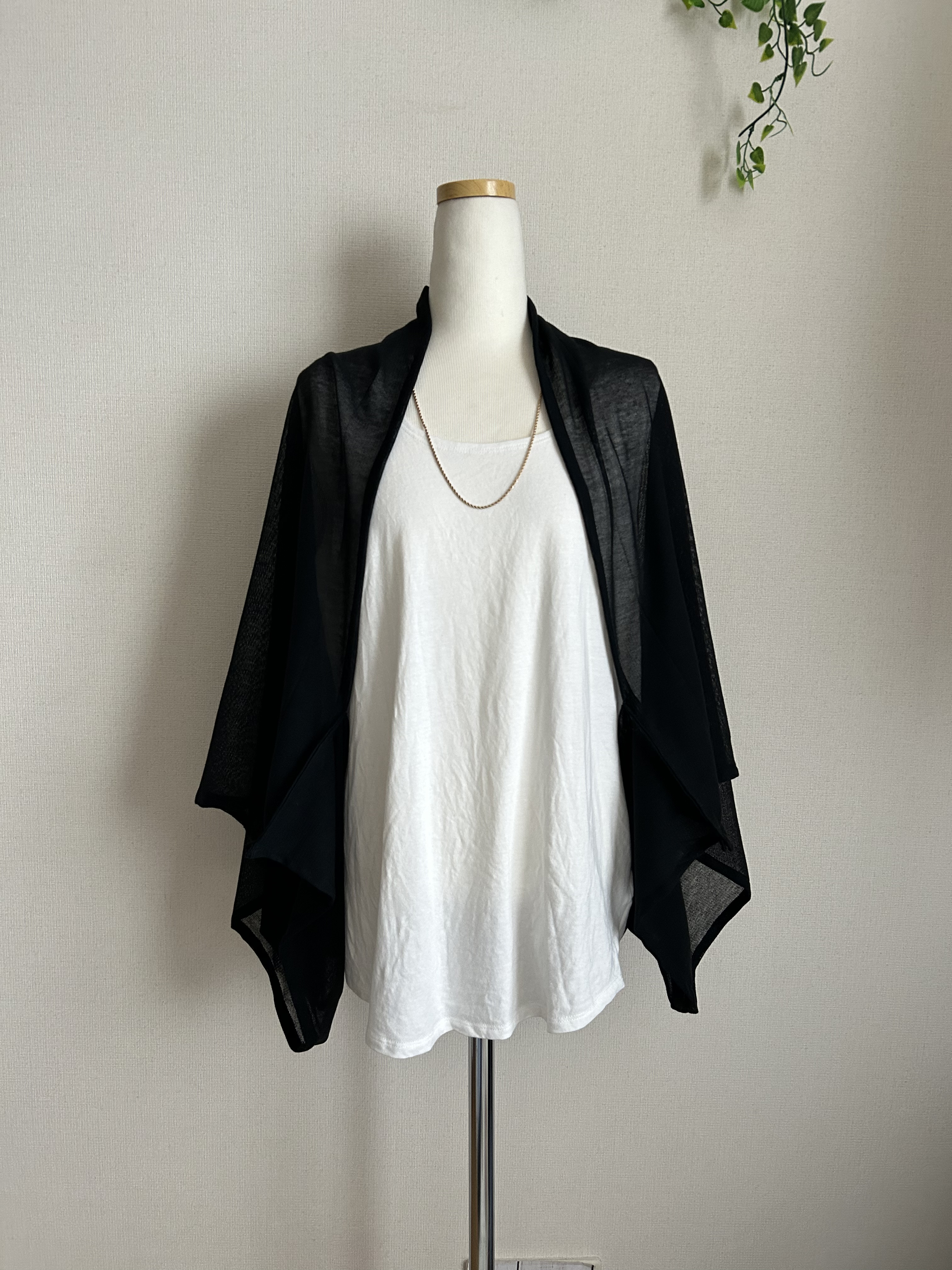 ふんわり黒シースルーcottonボレロ＆ストール