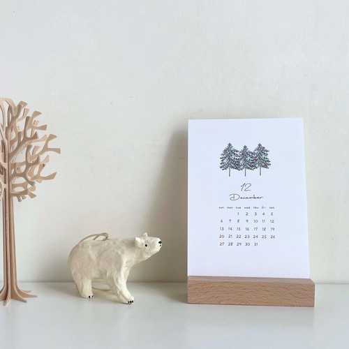 2026年カレンダー ポストカード 卓上 花 雑貨 カラー 北欧 カレンダー