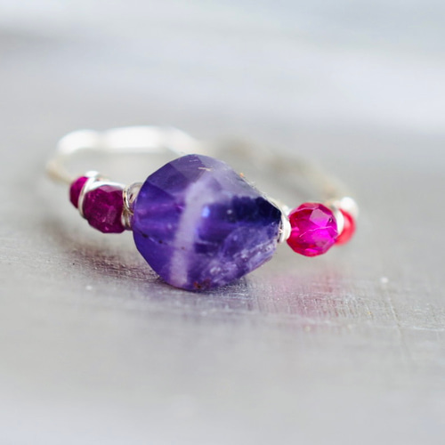 高品質ピンクレッドアメジストBIGハートオールカットシュガー