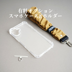 ズレ落ち防止ゴム付　ハンドストラップ（ネオンピンク/ネオングリーン/ホワイト/ブラック）撥水 フリル スマホ ストラップ 6枚目の画像