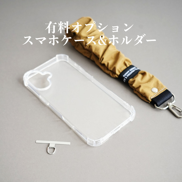 ズレ落ち防止ゴム付　ハンドストラップ（ネオンピンク/ネオングリーン/ホワイト/ブラック）撥水 フリル スマホ ストラップ 6枚目の画像