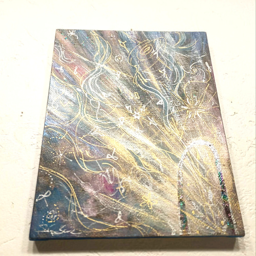 風水開運波動絵画＊選ばれし者を照らす光芒と龍神の守護〜黄金の世界に向かう獅子〜 風水エネルギー絵画＊選ばれし者を照らす光の道と龍の神霊の守護