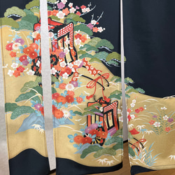 113/101,着物リメイクーのれん、鳳凰、刺繍加工、！ 113/101,着物リメイクーのれん、鳳凰、刺繍加工、！