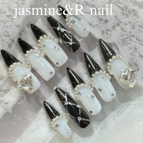 ロングネイルチップ ちゅるん 量産型 ガーリーフェミニン ギャル