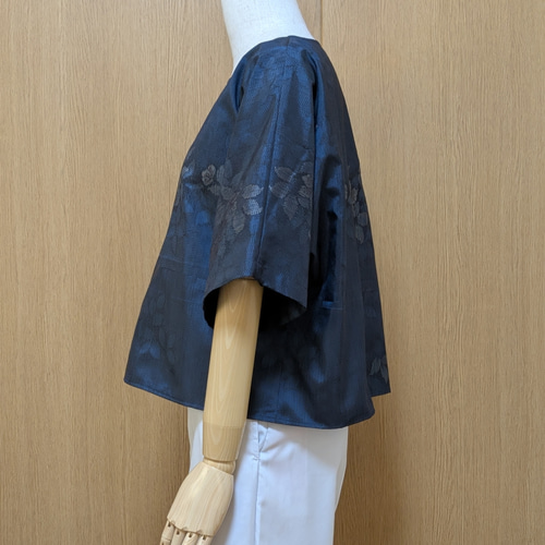 SOLD 着物リメイク ブラウス 大島紬 フリーサイズ ブラウス さらあお  