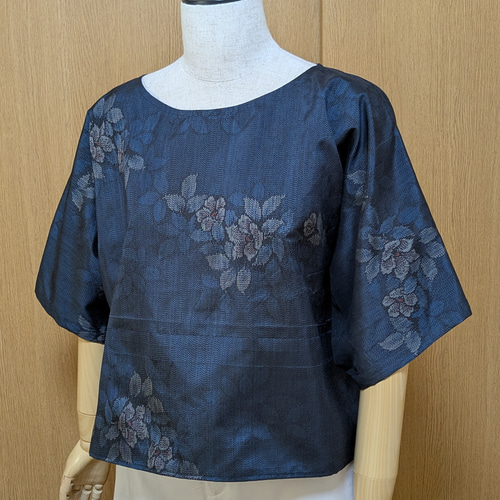 SOLD 着物リメイク ブラウス 大島紬 フリーサイズ ブラウス さら