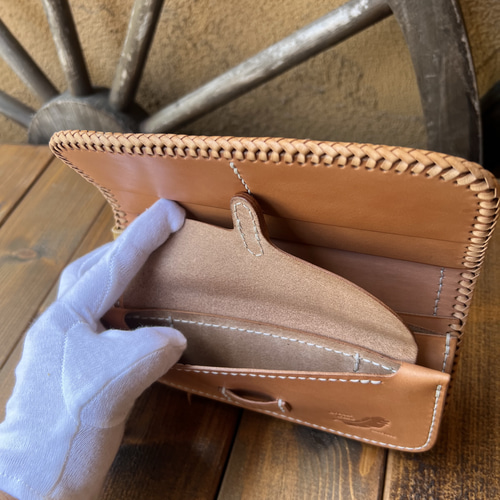 総手縫い)オルテガ ラグ ロングウォレット(シルバー925ネイティブ柄