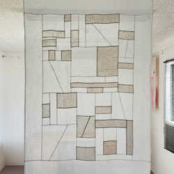 ポジャギ 麻 シルク 白 《受注制作》 カーテン yuki.h.k 通販 18235617