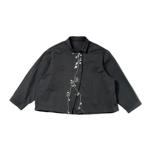 SALE フラワー刺繍 アシンメトリーデザインシャツ レディース トップス