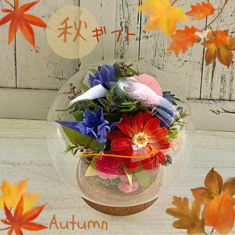 プリザーブドフラワー ガラスドーム アレンジメント 誕生日プレゼント ギフト フラワー●コルクドームAut