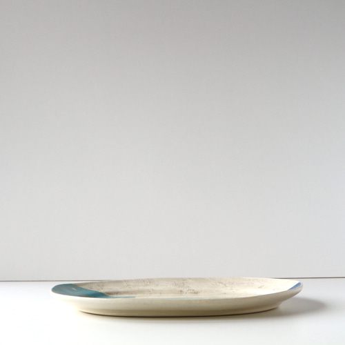 大皿 楕円皿 大 青×グリーン 大皿 saasa工房 通販 19694274｜Creema(クリーマ)