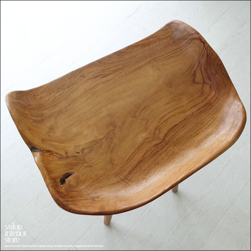 チーク無垢材 バースツールPriv/N カウンターチェア ハイスツール 椅子